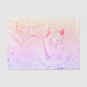 Angel Elegant Pink Purple Floral Vintage Antique Tissue Paper