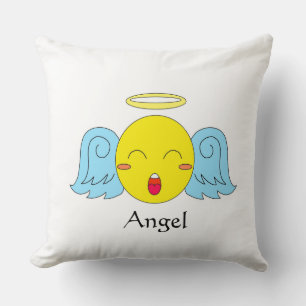 Angel Emoji Throw Pillow