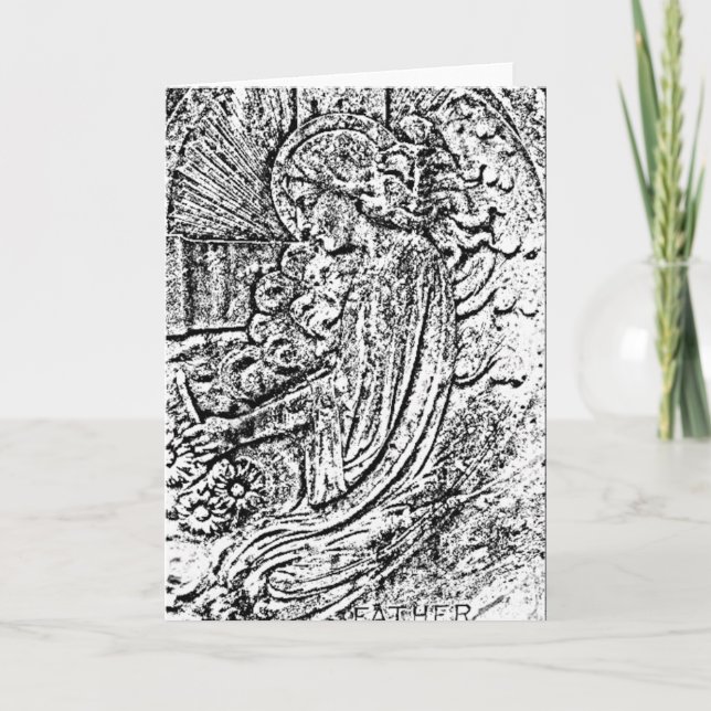 Angel Engraving Elegant Greeting Card (Front)