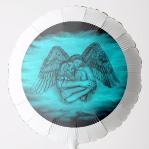 Angel Eros in Love , black and green design Balloon