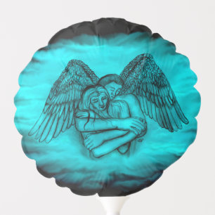 Angel Eros in Love , black and green design Balloon