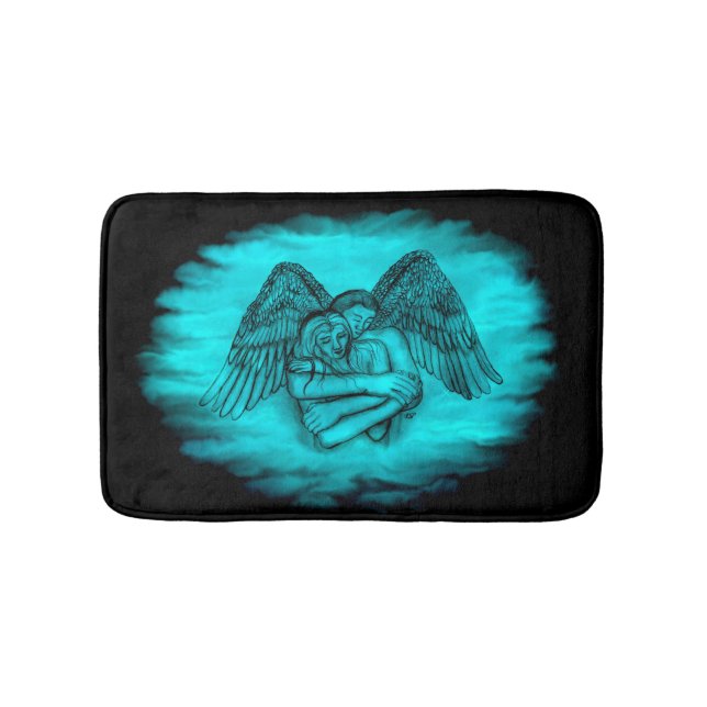 Angel Eros in Love , black and green design Bath Mat (Front)