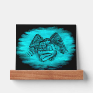 Angel Eros in Love , black and green design Picture Ledge