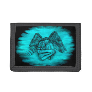 Angel Eros in Love , black and green design Trifold Wallet