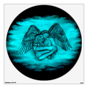 Angel Eros in Love , black and green design Wall Decal