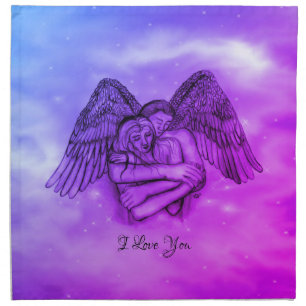 Angel Eros in Love , I Love You Cloth Napkin