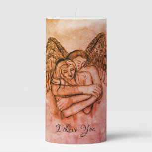 Angel Eros in Love , I Love You Pillar Candle