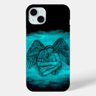 Angel Eros in Love in black and green design iPhone 15 Plus Case