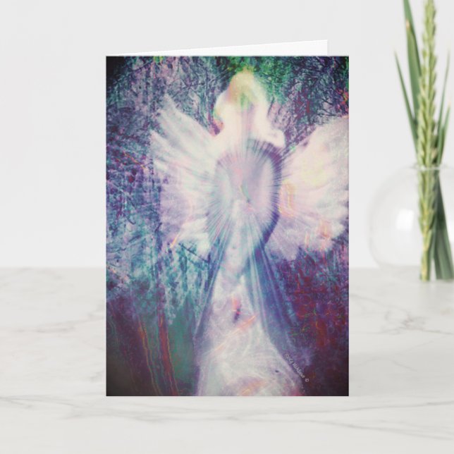 Angel Ethereal Purple Indigo Greeting Card (Front)