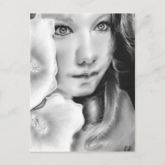 Angel Eyes Girl Flower Postcard