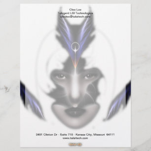Angel Eyes Wings Of Wind ISO Fractal Art Letterhead