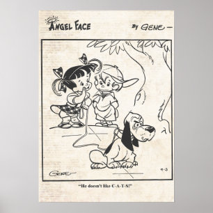 Angel Face Comic Strip "The Dog Doesn't Like Cats" Poster