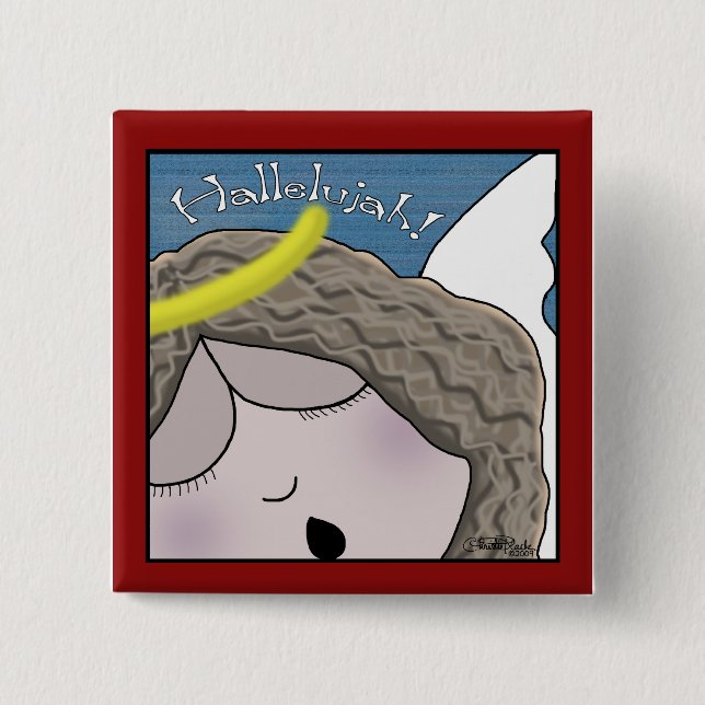 Angel Face Hallelujah Pinback Button (Front)