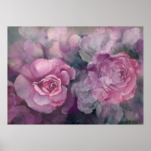 Angel Face Roses Collage Poster (Front)