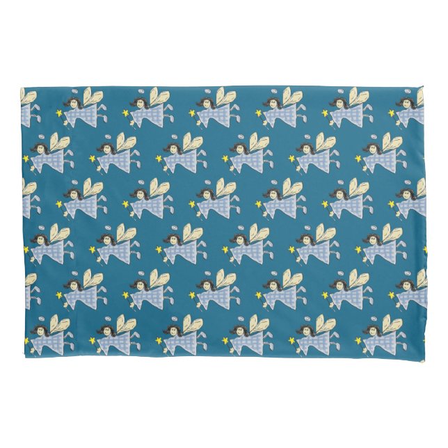 Angel Fairy Faries Blue Kids Pillow Case (Front)