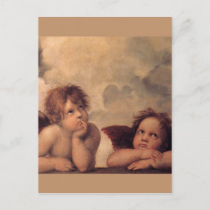 angel faith Raphael vintage old painting blessing Postcard