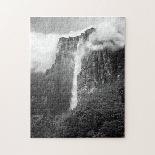 Angel Falls in Black & White Jigsaw Puzzle