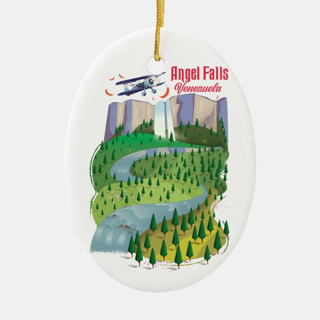 Angel Falls Venezuela Ceramic Ornament (Front)
