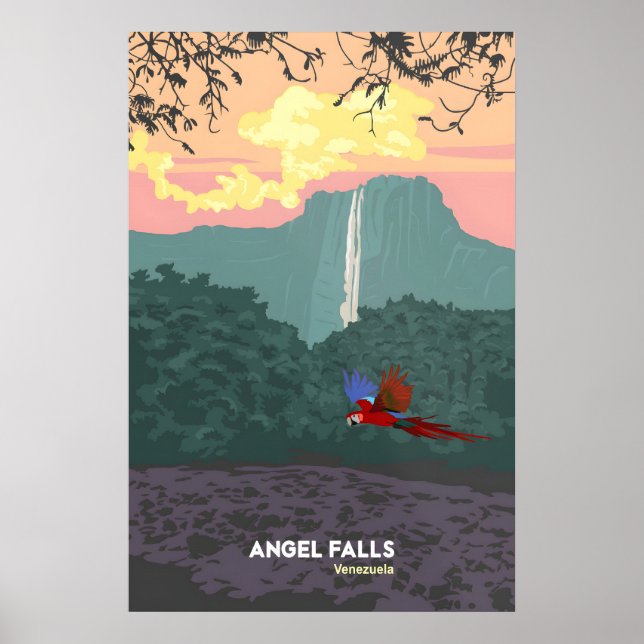 Angel Falls Venezuela Travel Poster (Front)