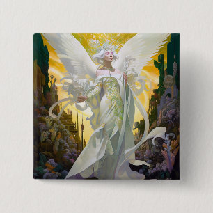 Angel Fantasy Art Button