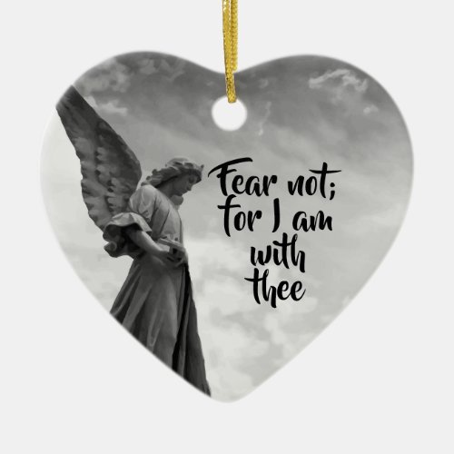 Angel Fear Not Gods protection Inspirational Ceramic Ornament