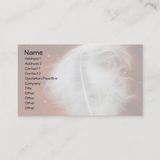 Customizable Angel Feather 2 Business Card
