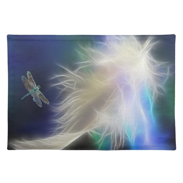 Angel Feather and Dragonfly Cloth Placemat (Front)