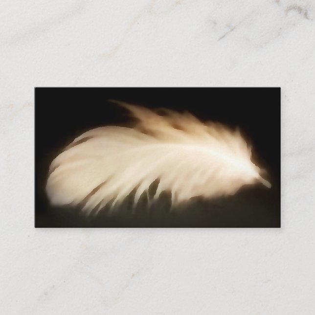 Angel Feather Vintage Peace White Business Cards (Front)