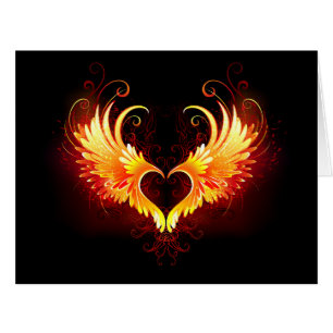 Angel Fire Heart with Wings