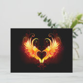 Angel Fire Heart with Wings (Standing Front)