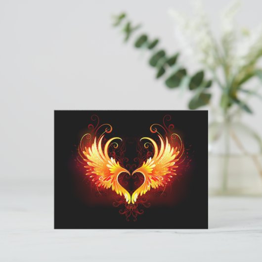 Angel Fire Heart with Wings (Standing Front)