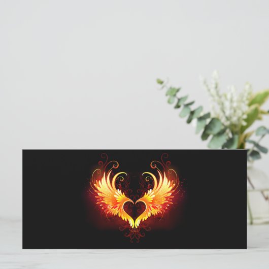 Angel Fire Heart with Wings (Standing Front)