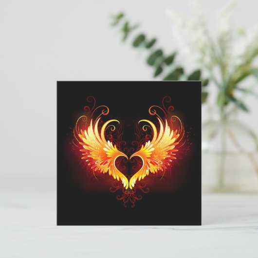 Angel Fire Heart with Wings (Standing Front)