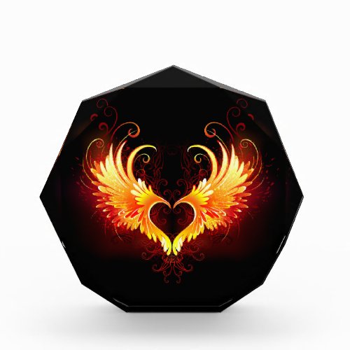 Angel Fire Heart with Wings Acrylic Award