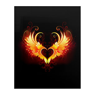 Angel Fire Heart with Wings Acrylic Print