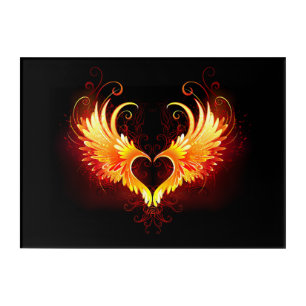 Angel Fire Heart with Wings Acrylic Print