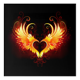 Angel Fire Heart with Wings Acrylic Print