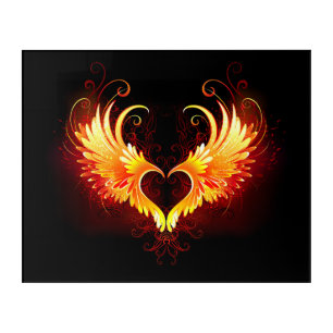 Angel Fire Heart with Wings Acrylic Print
