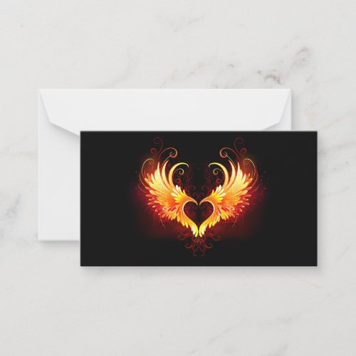 Angel Fire Heart with Wings Advice Card