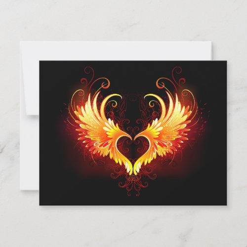 Angel Fire Heart with Wings Advice Card