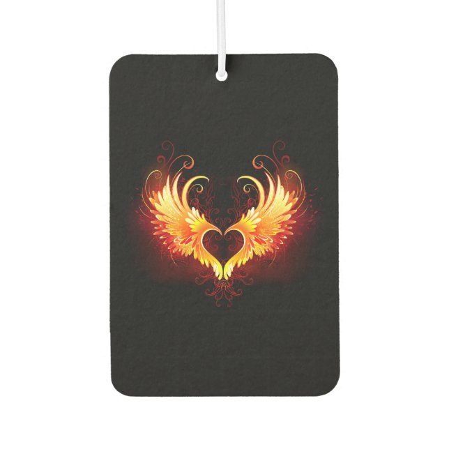 Angel Fire Heart with Wings Air Freshener (Front)