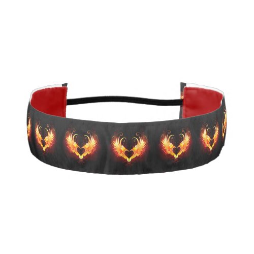 Angel Fire Heart with Wings Athletic Headband