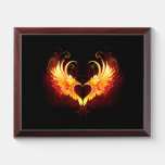 Angel Fire Heart With Wings Award Plaque at Zazzle