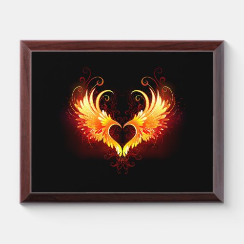 Angel Fire Heart with Wings Award Plaque