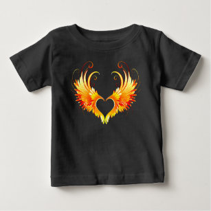 Angel Fire Heart with Wings Baby T-Shirt