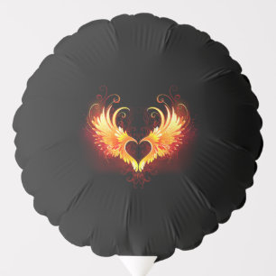 Angel Fire Heart with Wings Balloon