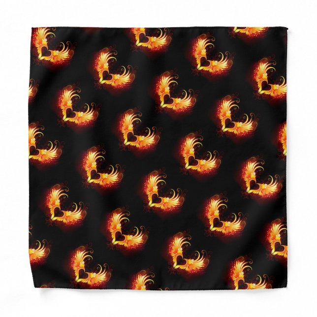 Angel Fire Heart with Wings Bandana (Front)