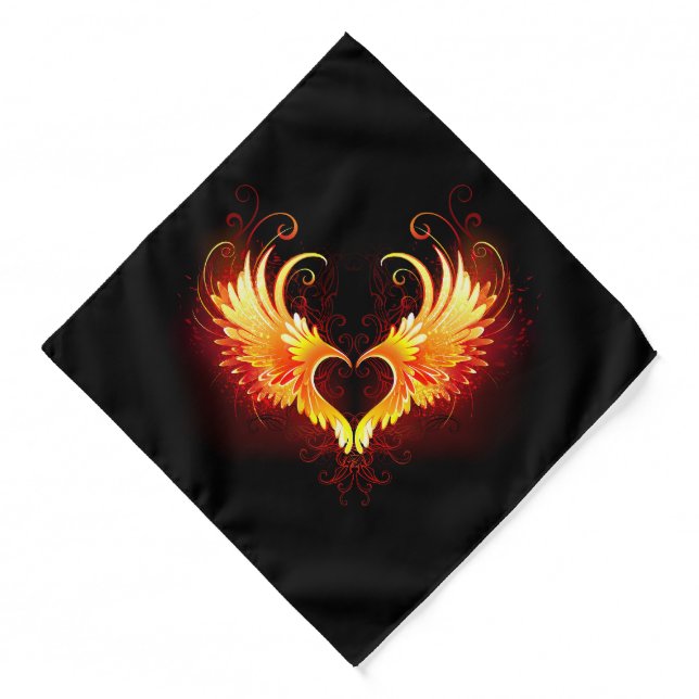 Angel Fire Heart with Wings Bandana (Front)
