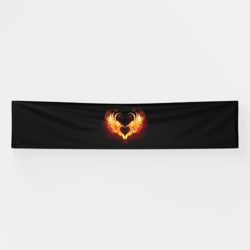 Angel Fire Heart with Wings Banner