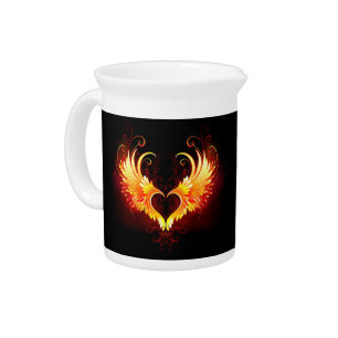 Angel Fire Heart with Wings Beverage Pitcher